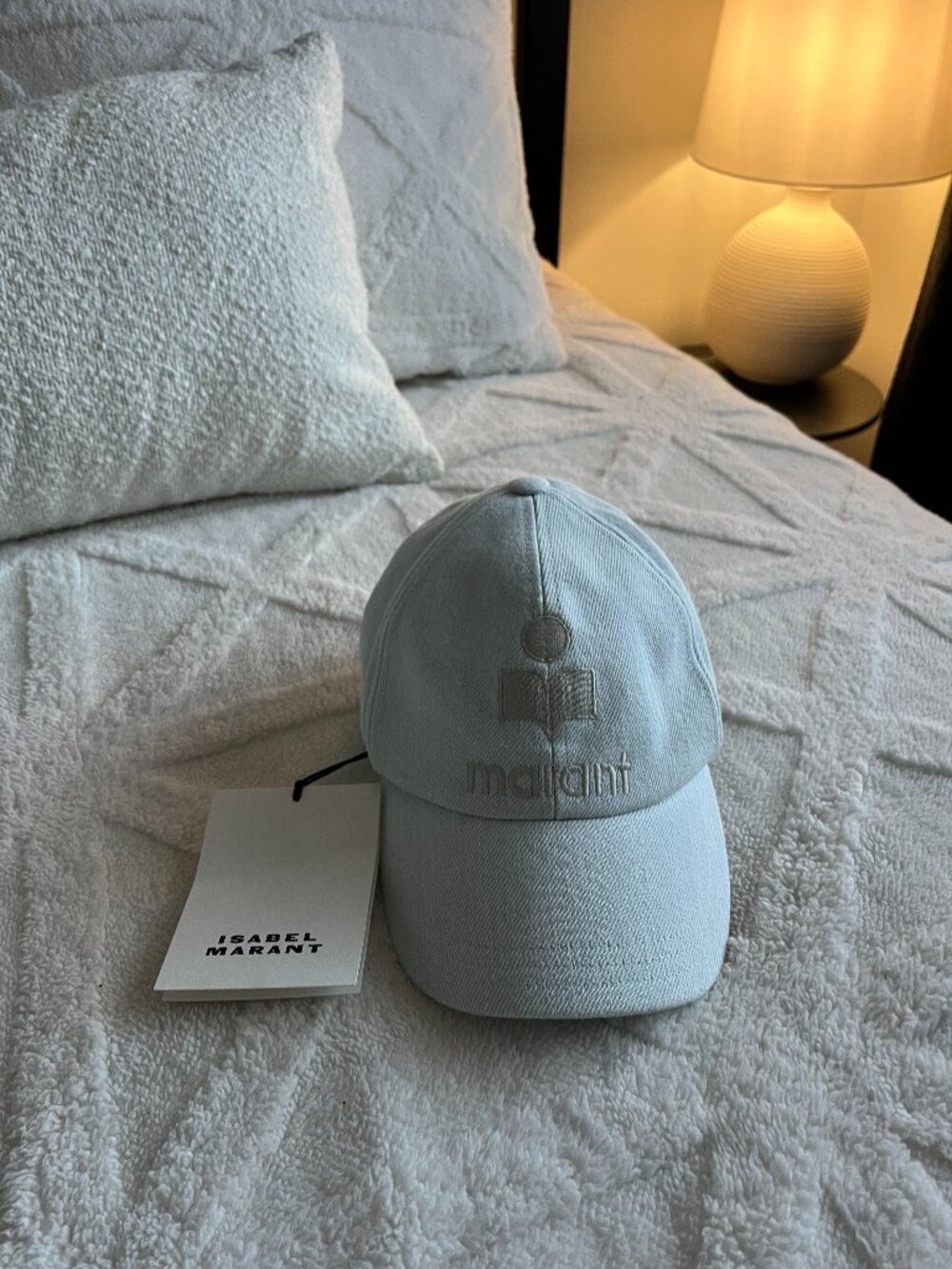 Isabel Marant Tyron Logo Baseball Cap | Light Blue Cotton Canvas